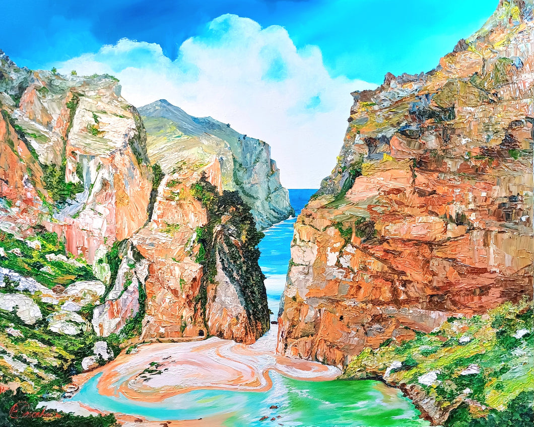 01132-Torrent de Pareis beach Sa Calobra Mallorca oil on canvas 81 x 65-2024 (170)