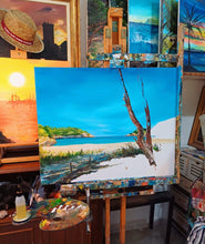 Load image into Gallery viewer, 01134 s'Amarador beach National park of Mondrago Mallorca oil on canvas 80 x 65 2025
