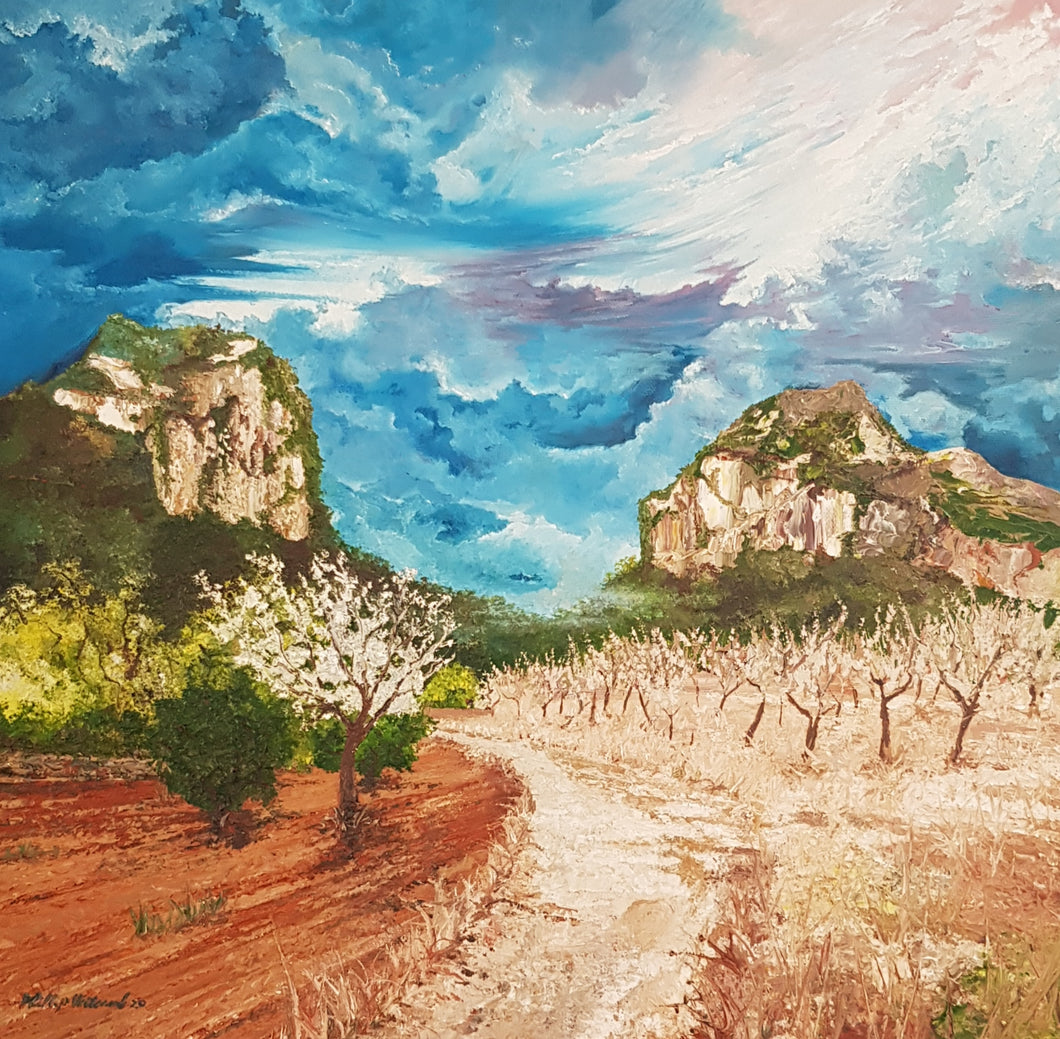 01108 - The road to Alaro Mallorca -  oil on canvas - 50 x 50 2020